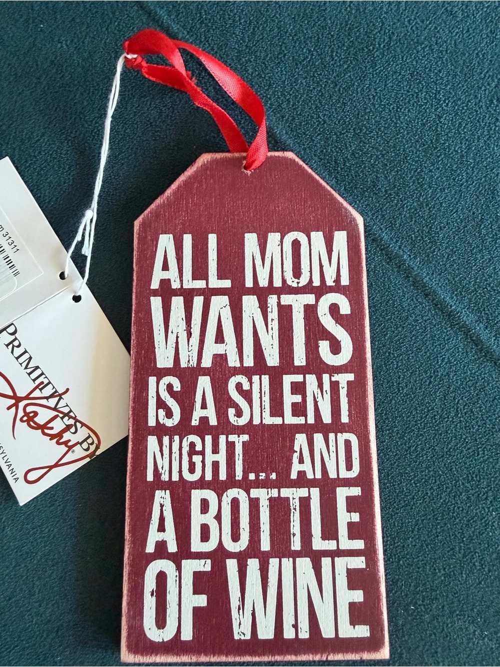 NWT funny wooden wine bottle tag